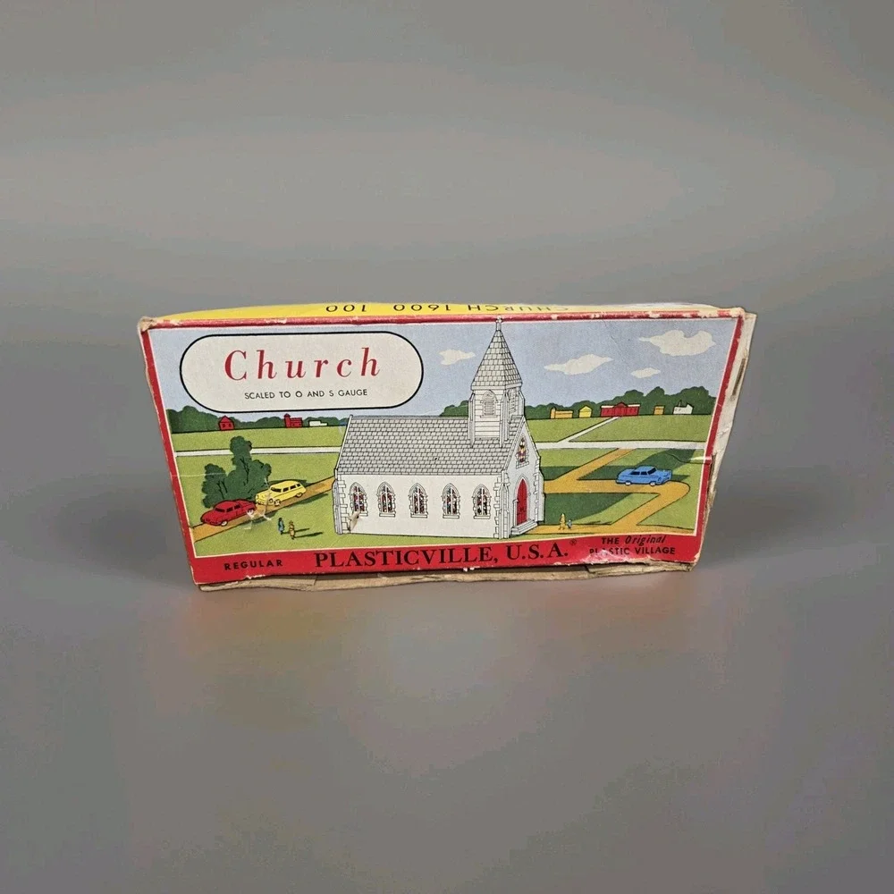 Vintage Bachmann Plasticville USA Church 1600-100 O S Gauge Original Box Train